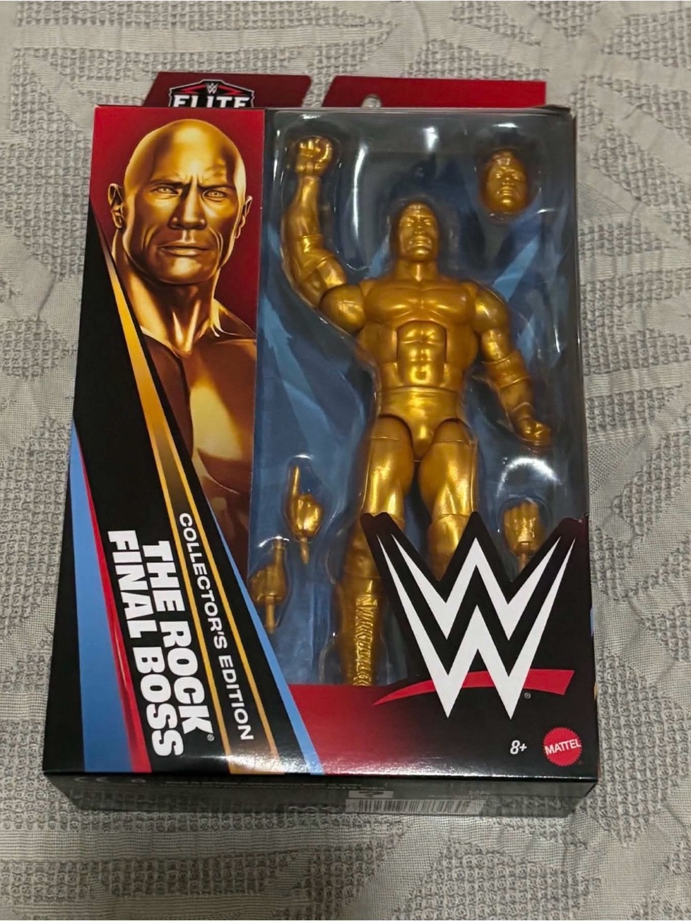 The Rock Final Boss WWE Gold Action Figure Elite Collection New in Box